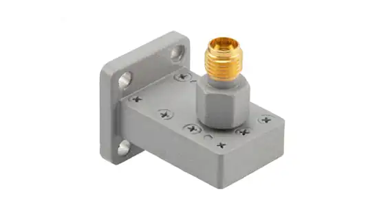 WR-28 UBR320 Flange to 2.92mm Female Waveguide to Coax Adapter Operating from 26.5 GHz to 40 GHz in Aluminum